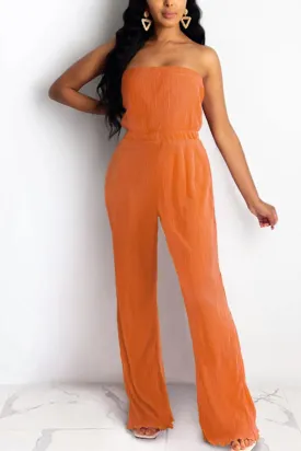 JB298 Strapless Pleated Jumpsuits