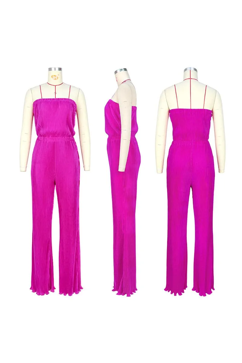 JB298 Strapless Pleated Jumpsuits
