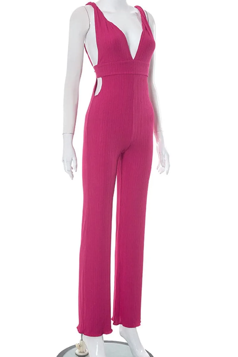 JC409 Sleeveless Pleated Jumpsuits