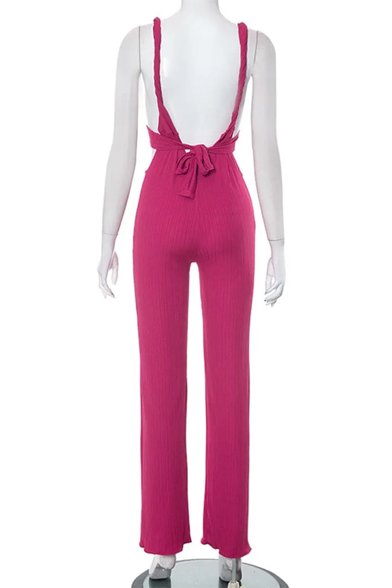 JC409 Sleeveless Pleated Jumpsuits