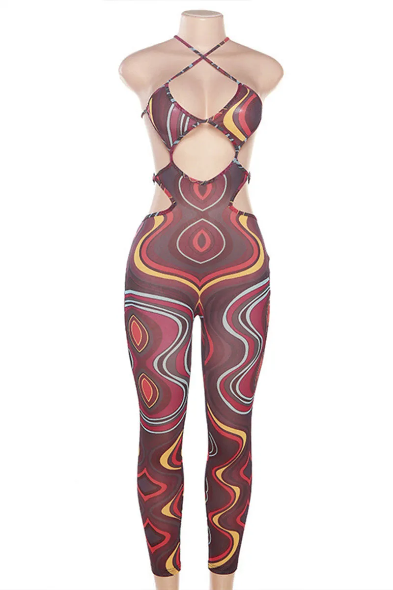 JD621 Graphic Mesh Jumpsuits