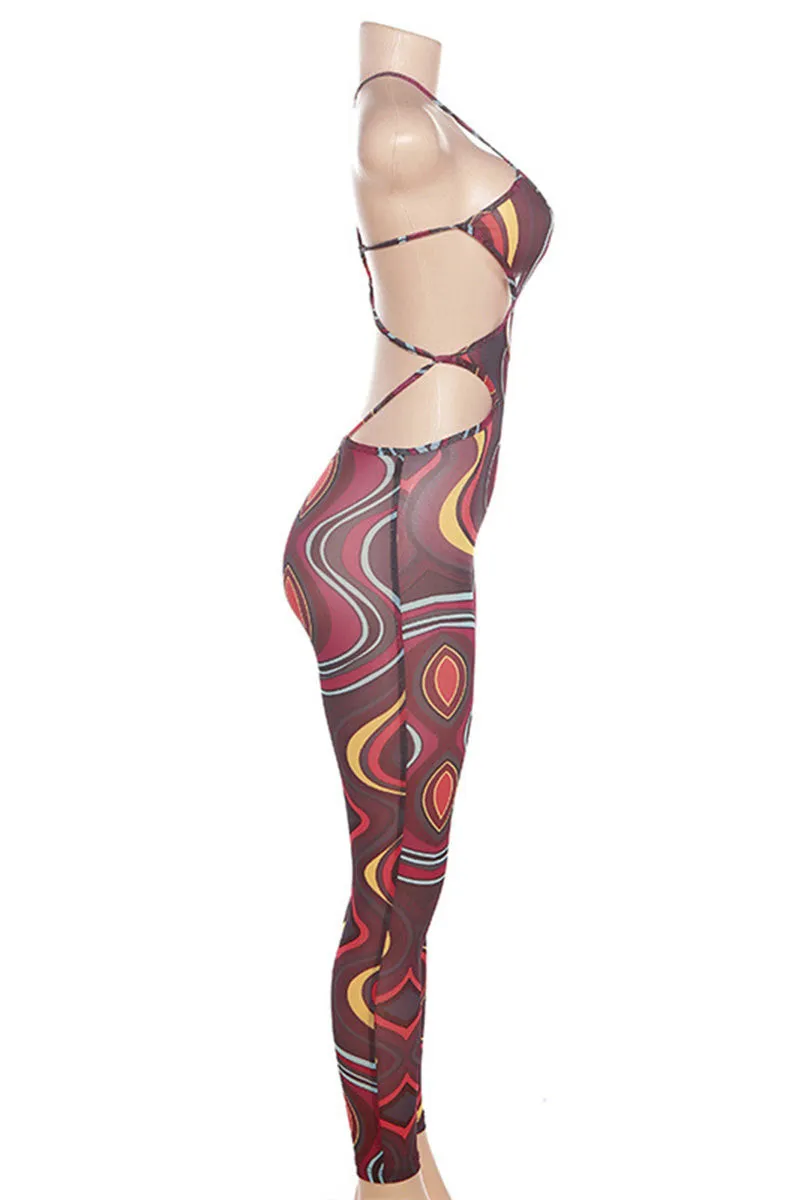 JD621 Graphic Mesh Jumpsuits