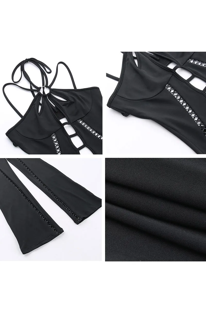 JI0106 Halter Cutout Jumpsuits