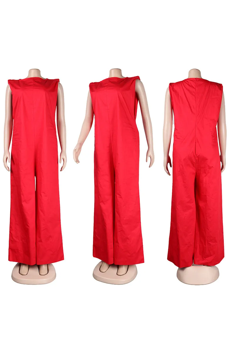 JI0604 Wide Leg Sleeveless Jumpsuits
