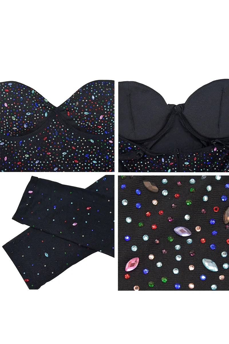 JJ0503 Rhinestones Cami Jumpsuits