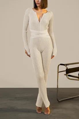 JL0209 Long Sleeve Fitted Jumpsuits