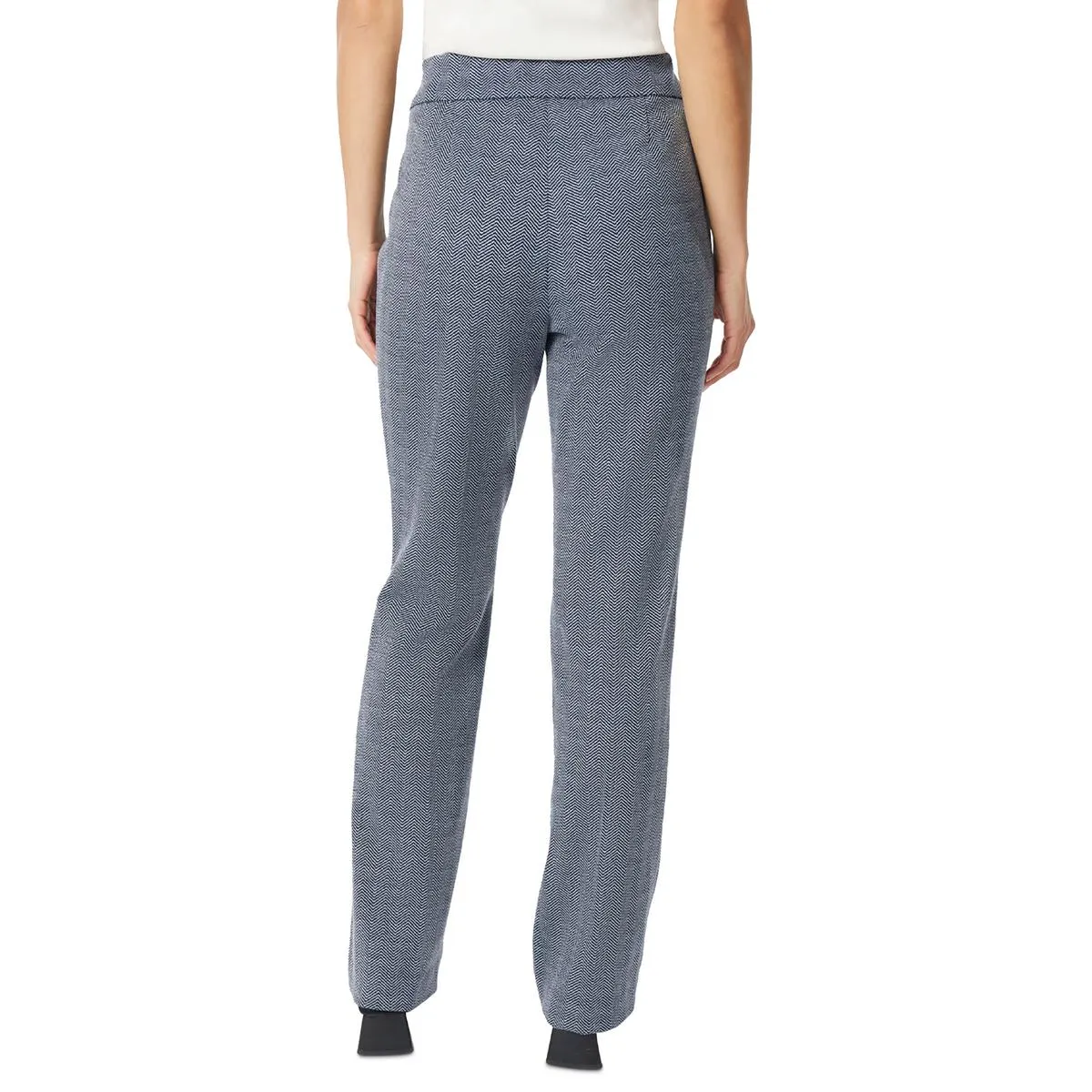 Jones New York Womens Herringbone Pull On Bootcut Pants