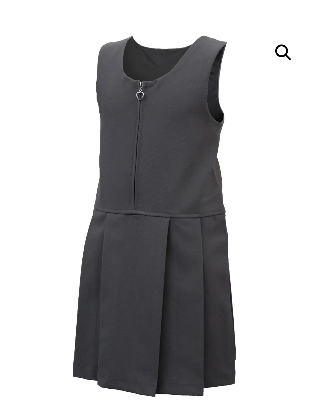 Junior Girls Heart Pinafore Grey