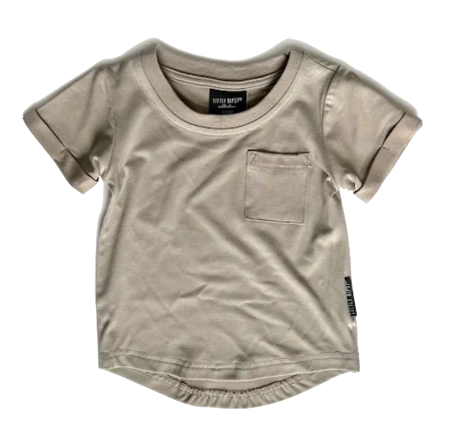 Little Bipsy - Basic Pocket Tee in Sand
