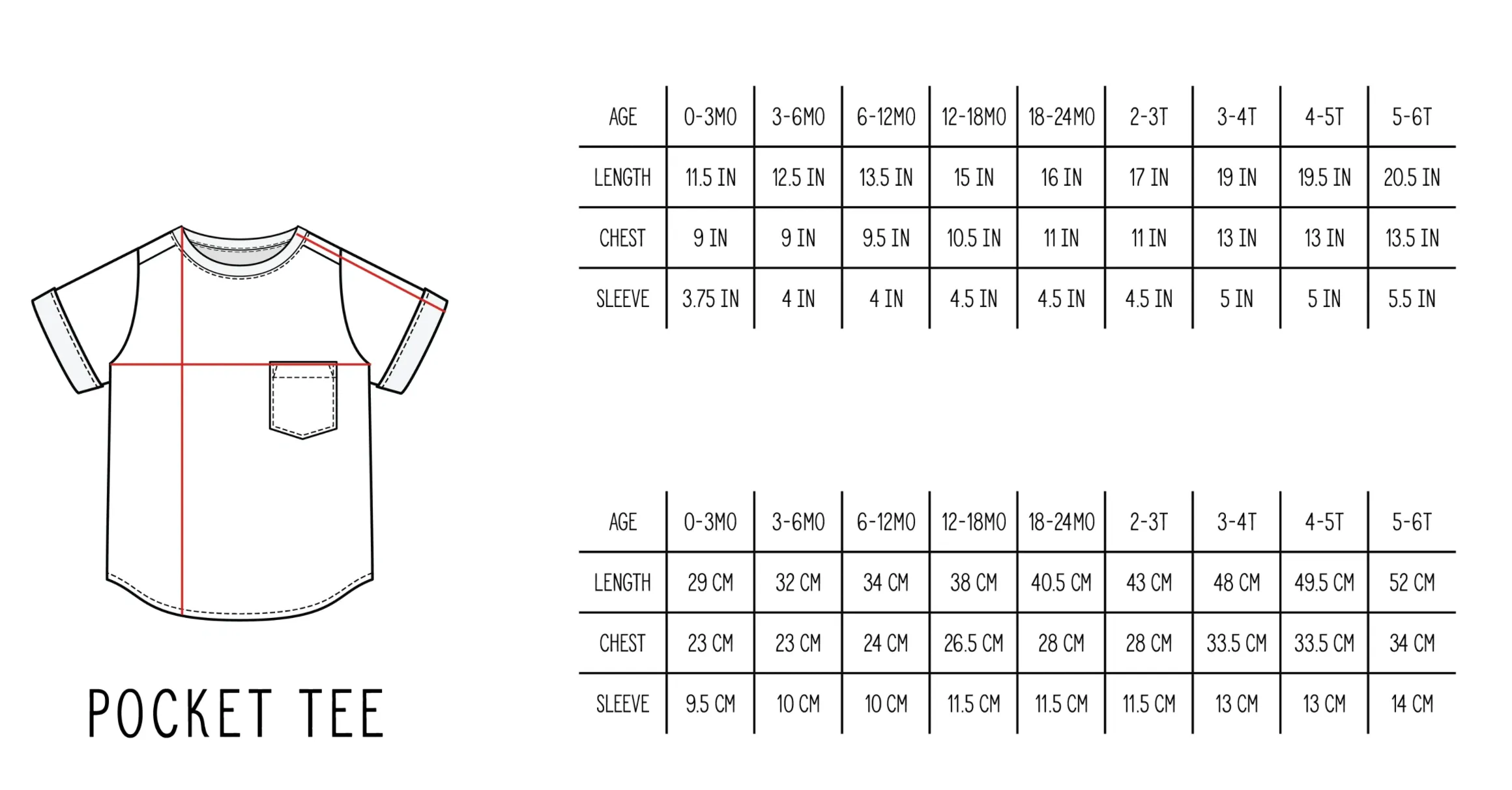 Little Bipsy - Basic Pocket Tee in Waves