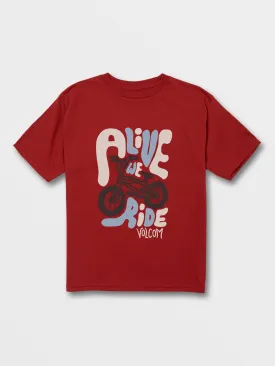 Little Boys Alive We Ride Short Sleeve Tee - Ribbon Red