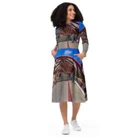 Long-Sleeve Midi Dress - Calgary Peace Bridge