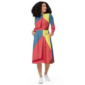 Long Sleeve Midi Dress (Glamourange Premium Long Sleeve Midi Dresses - Design 0017)