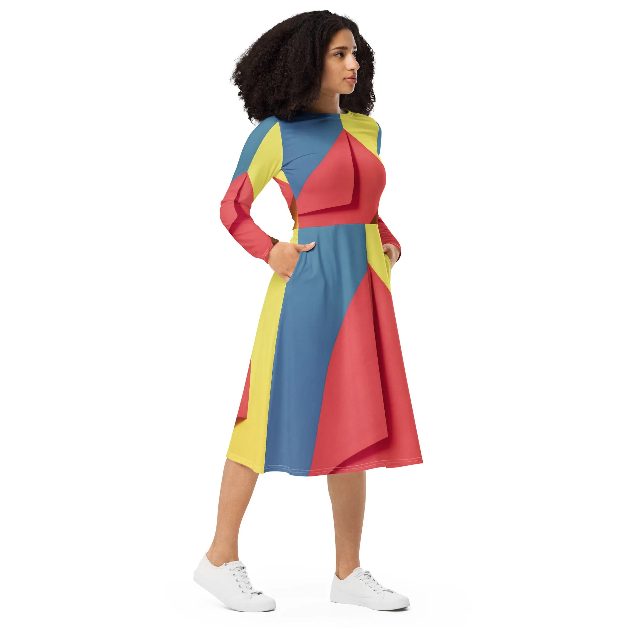 Long Sleeve Midi Dress (Glamourange Premium Long Sleeve Midi Dresses - Design 0017)