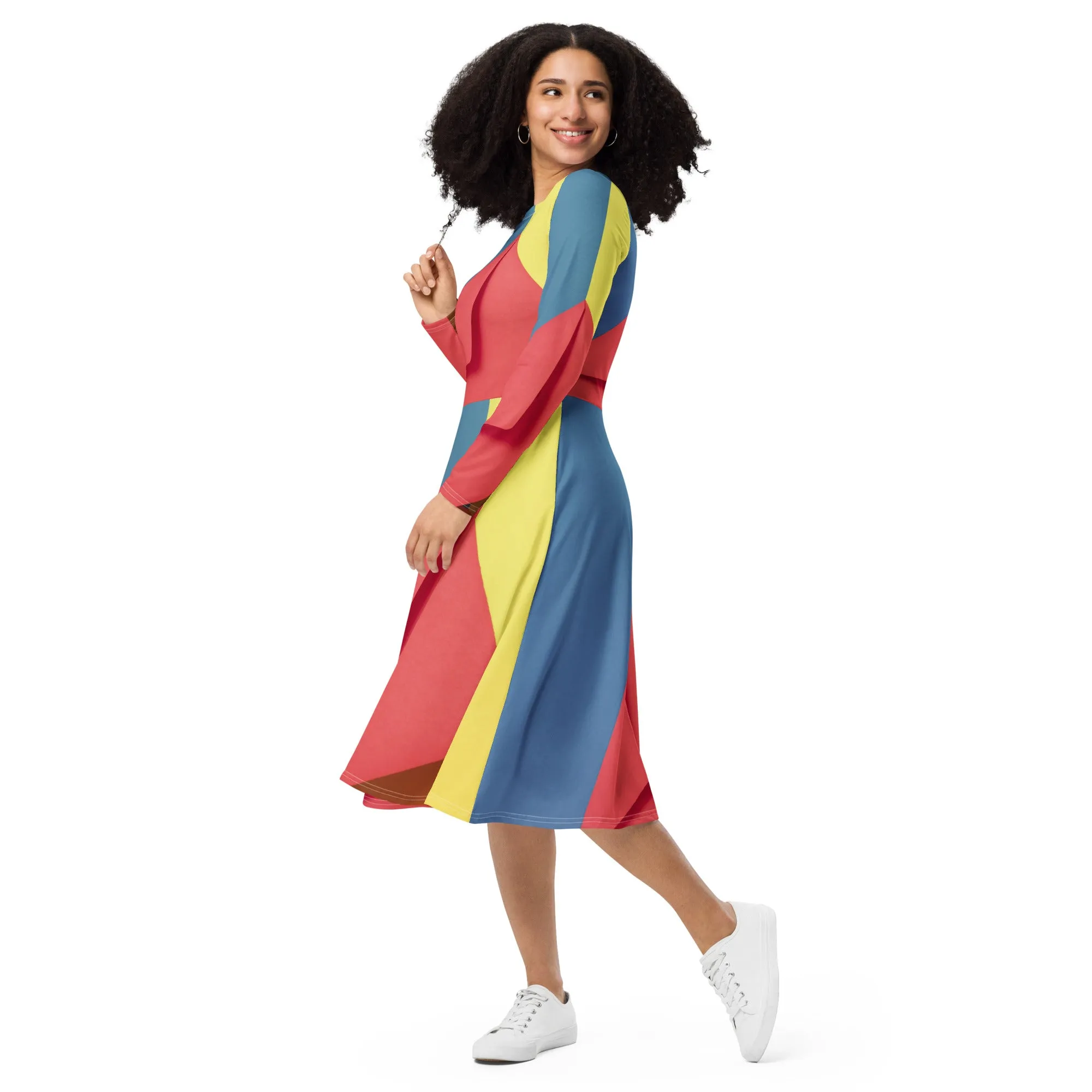 Long Sleeve Midi Dress (Glamourange Premium Long Sleeve Midi Dresses - Design 0017)