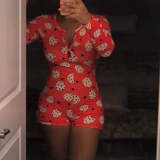 Long Sleeve Short Sleepwear Onesie Plus Size