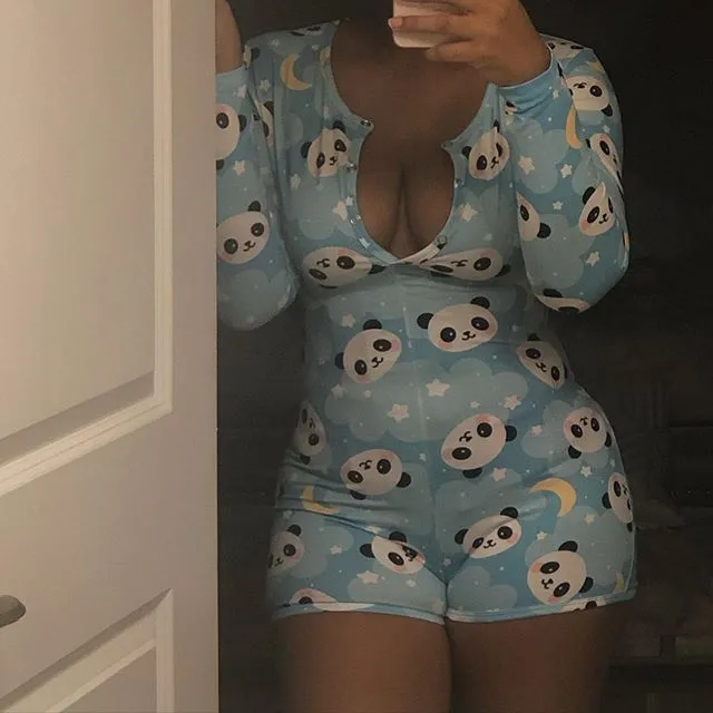 Long Sleeve Short Sleepwear Onesie Plus Size