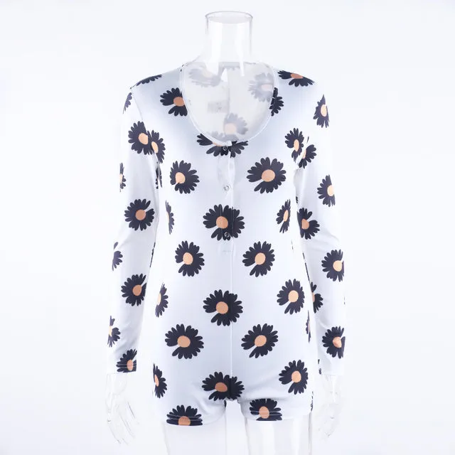 Long Sleeve Short Sleepwear Onesie Plus Size