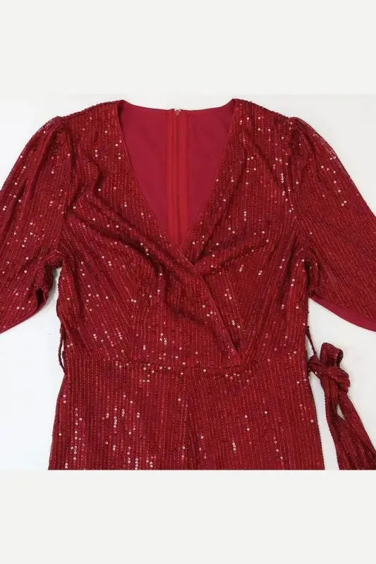 Making Fireworks V-Neck Belted Jumpsuit
