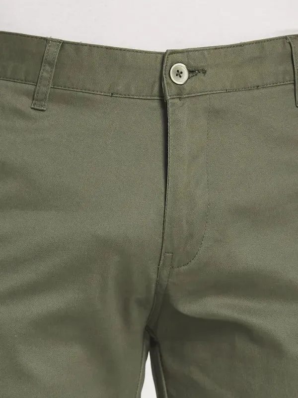 Men Olive Green Casual Trouser