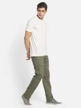 Men Olive Green Casual Trouser