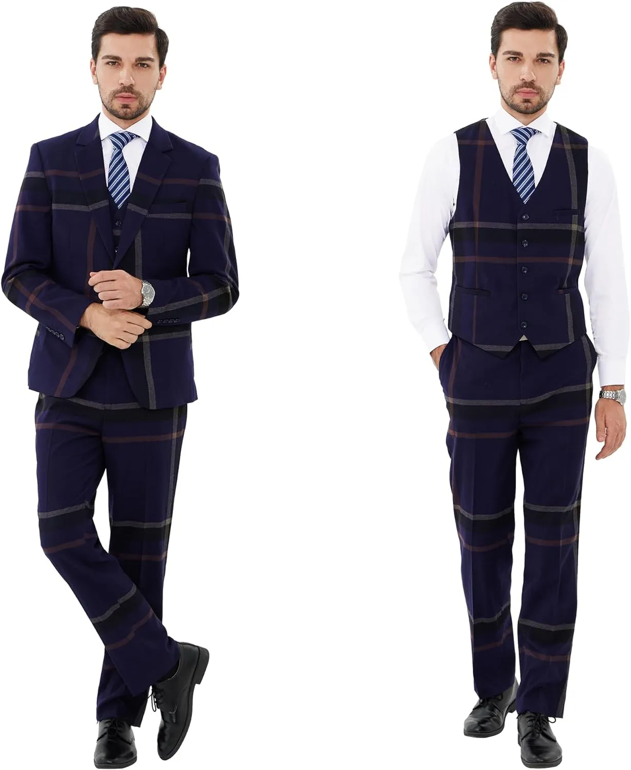 Men’s 3-Piece Plaid Suit