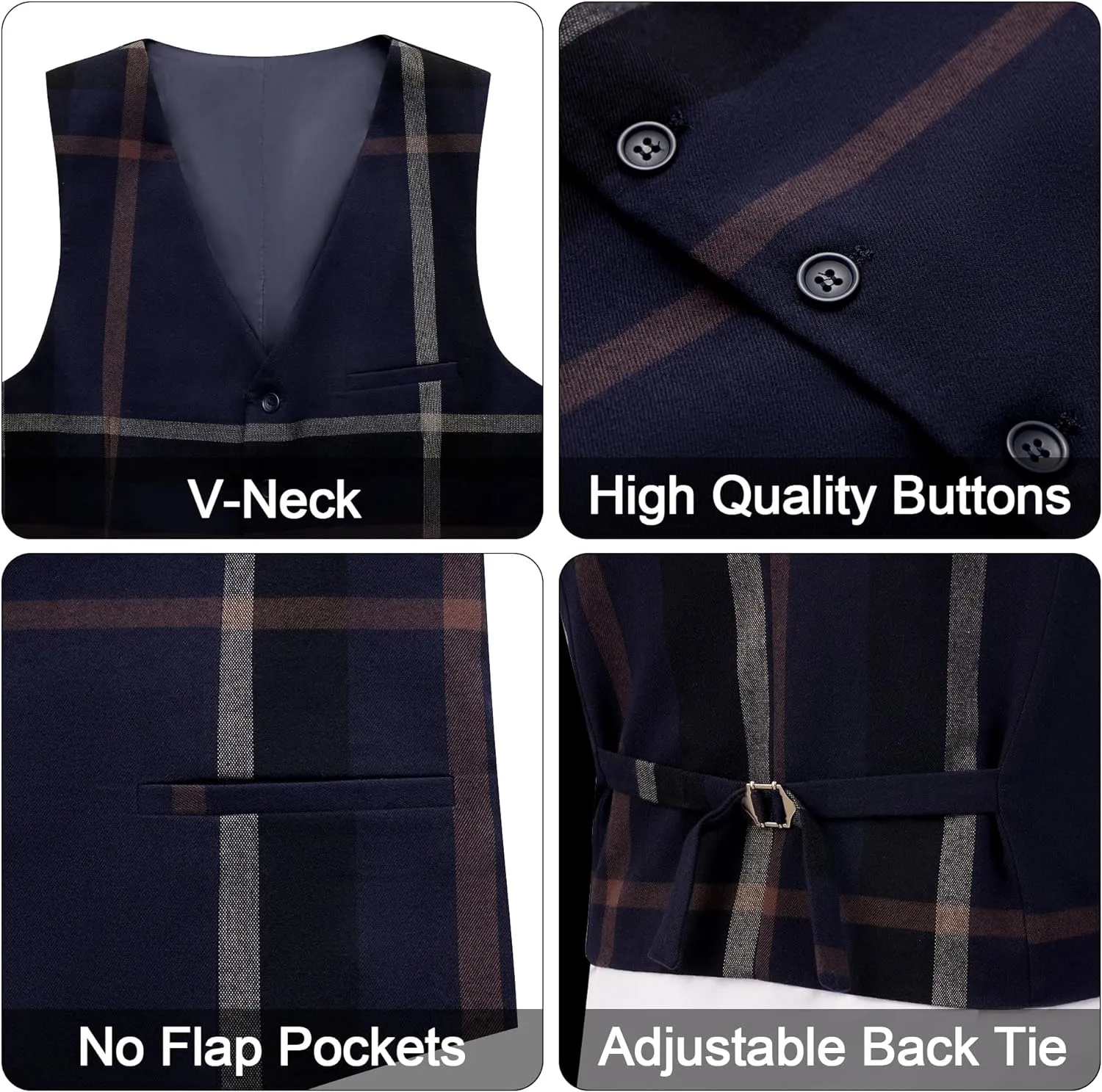 Men’s 3-Piece Plaid Suit