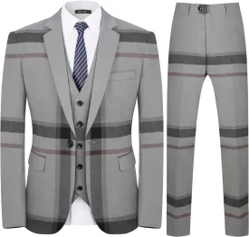 Men’s 3-Piece Plaid Suit