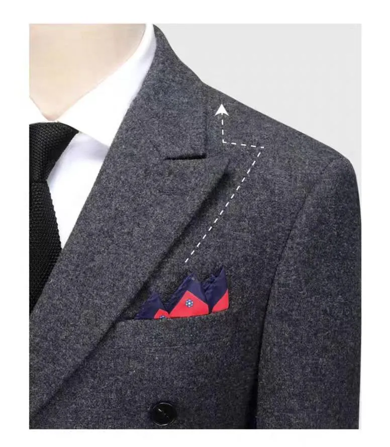 Men's Casual Tweed Notch Lapel Blazer