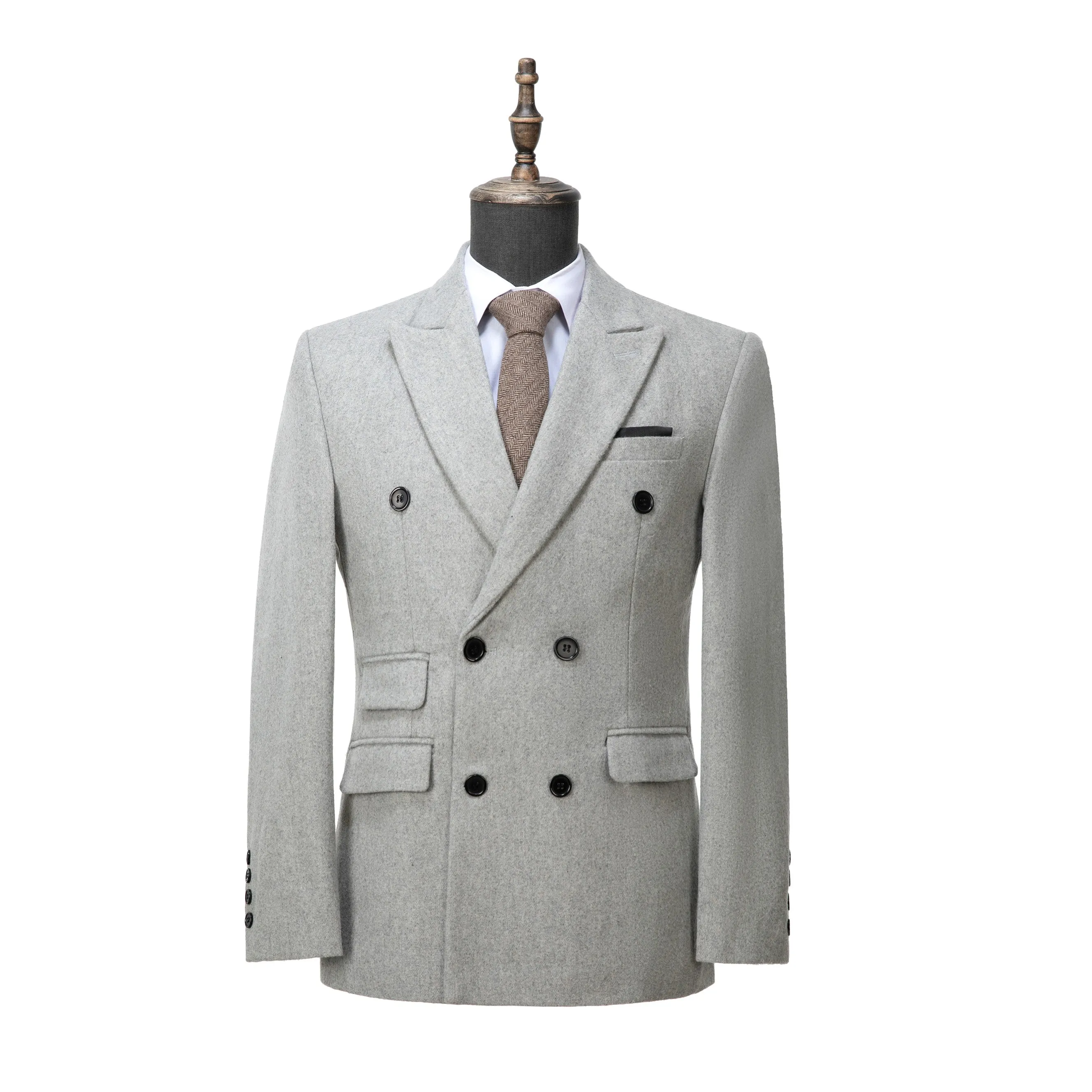 Men's Casual Tweed Notch Lapel Blazer