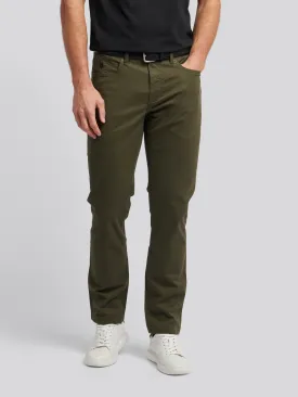 Mens Core 5 Pocket Trousers in Forest Night