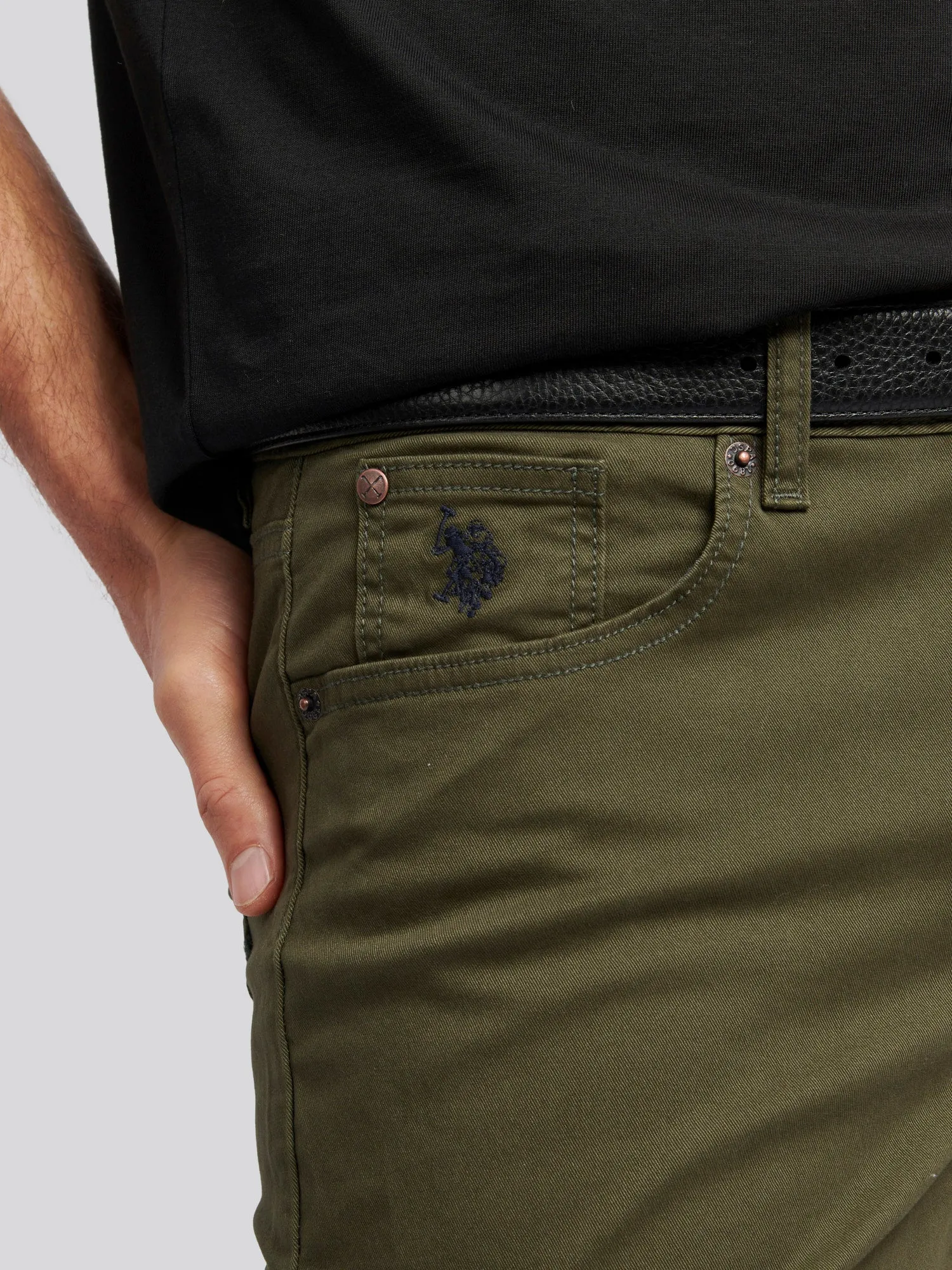 Mens Core 5 Pocket Trousers in Forest Night