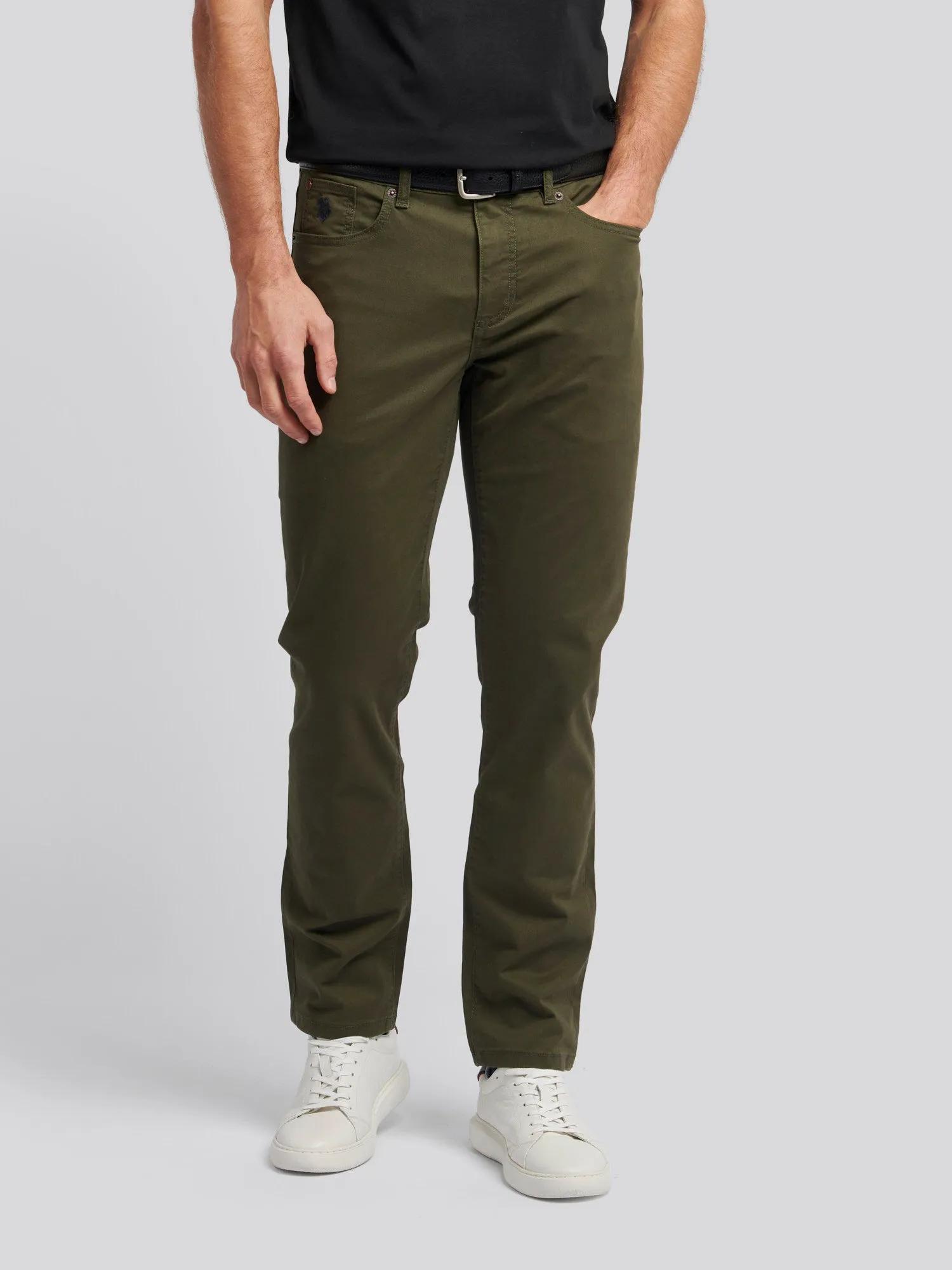 Mens Core 5 Pocket Trousers in Forest Night