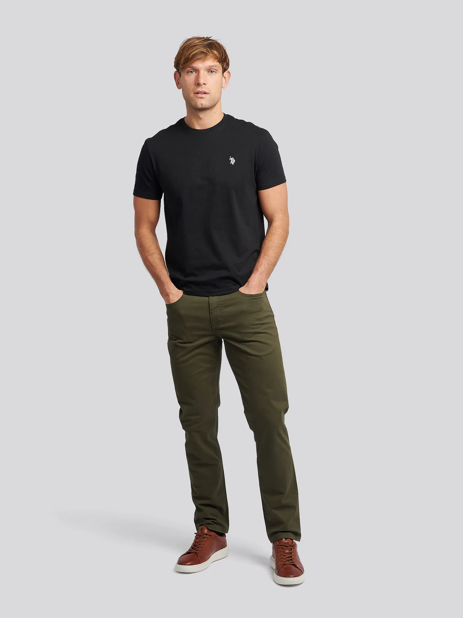 Mens Core 5 Pocket Trousers in Forest Night