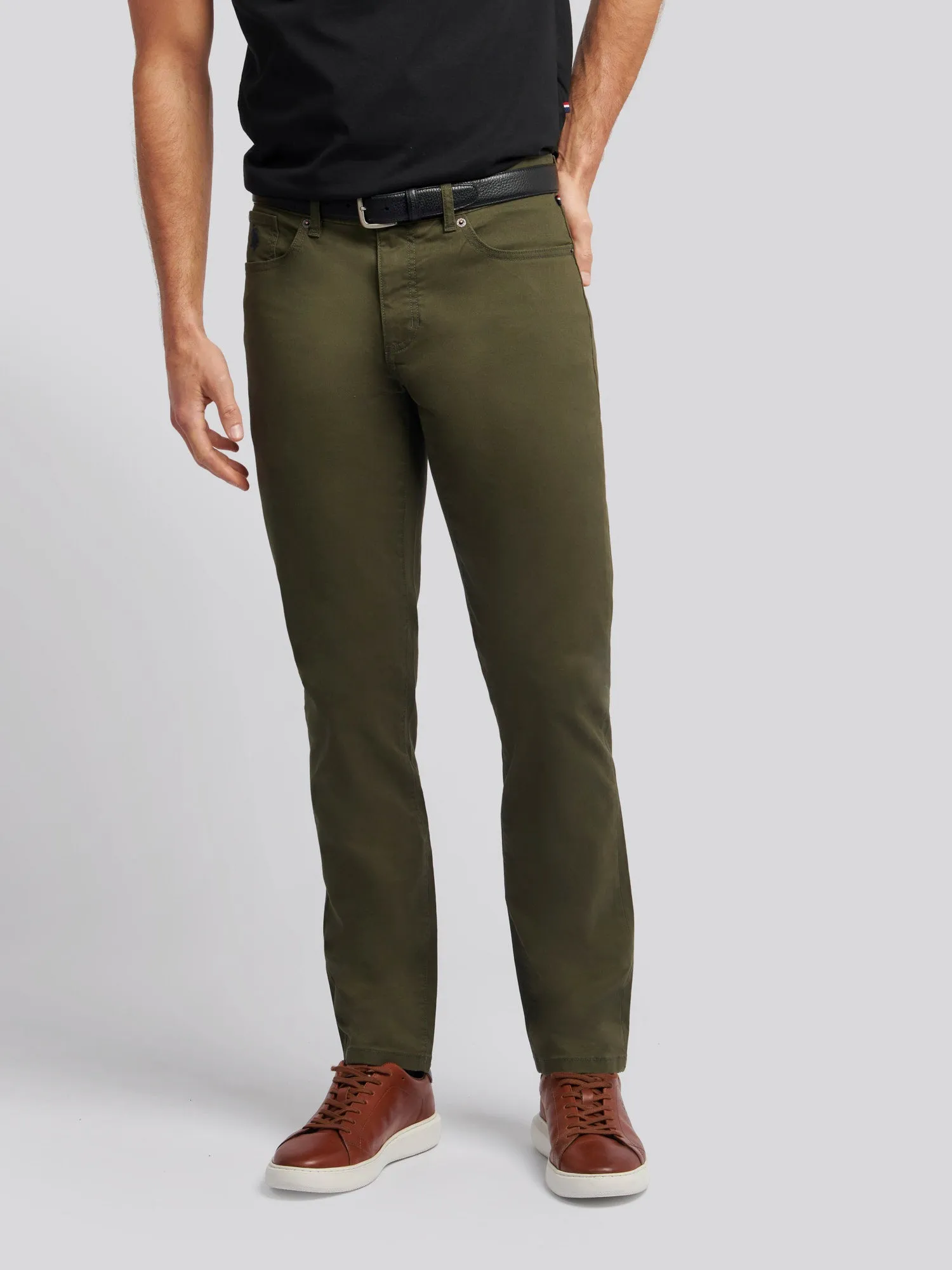 Mens Core 5 Pocket Trousers in Forest Night