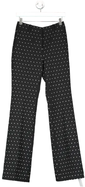 MICHAEL Michael Kors Black Crystal Embellished Stretch Crepe Bootcut Pants UK 6