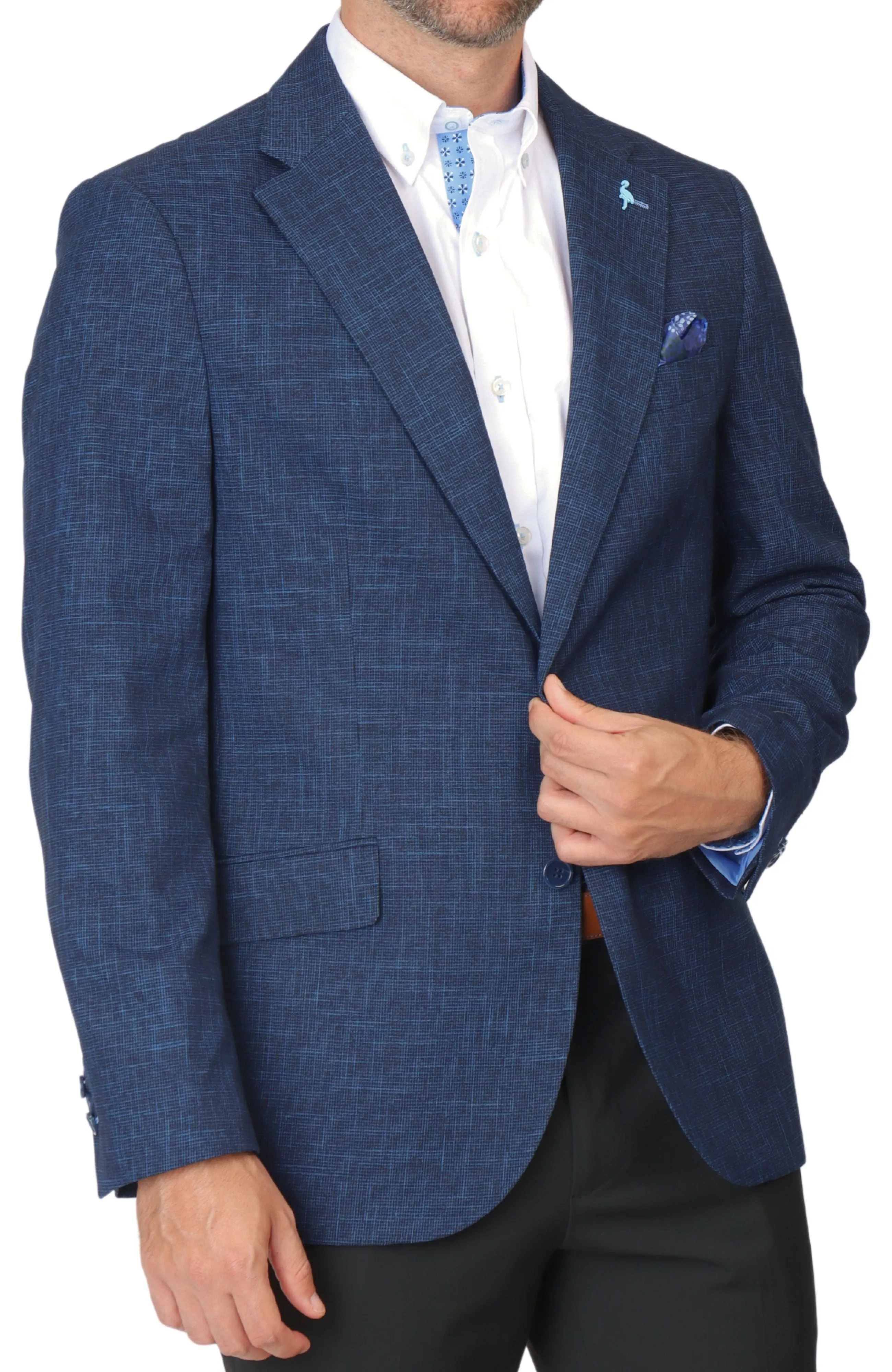Navy Tonal Broken Check Sport Coat