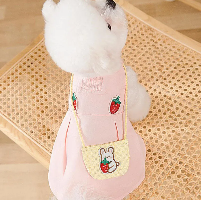 New spring and summer thin cute puppy and cat vest skirt