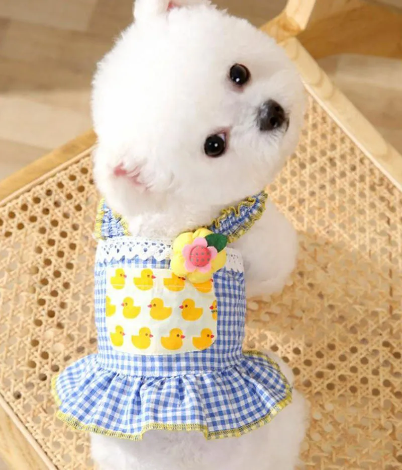 New spring and summer thin cute puppy and cat vest skirt