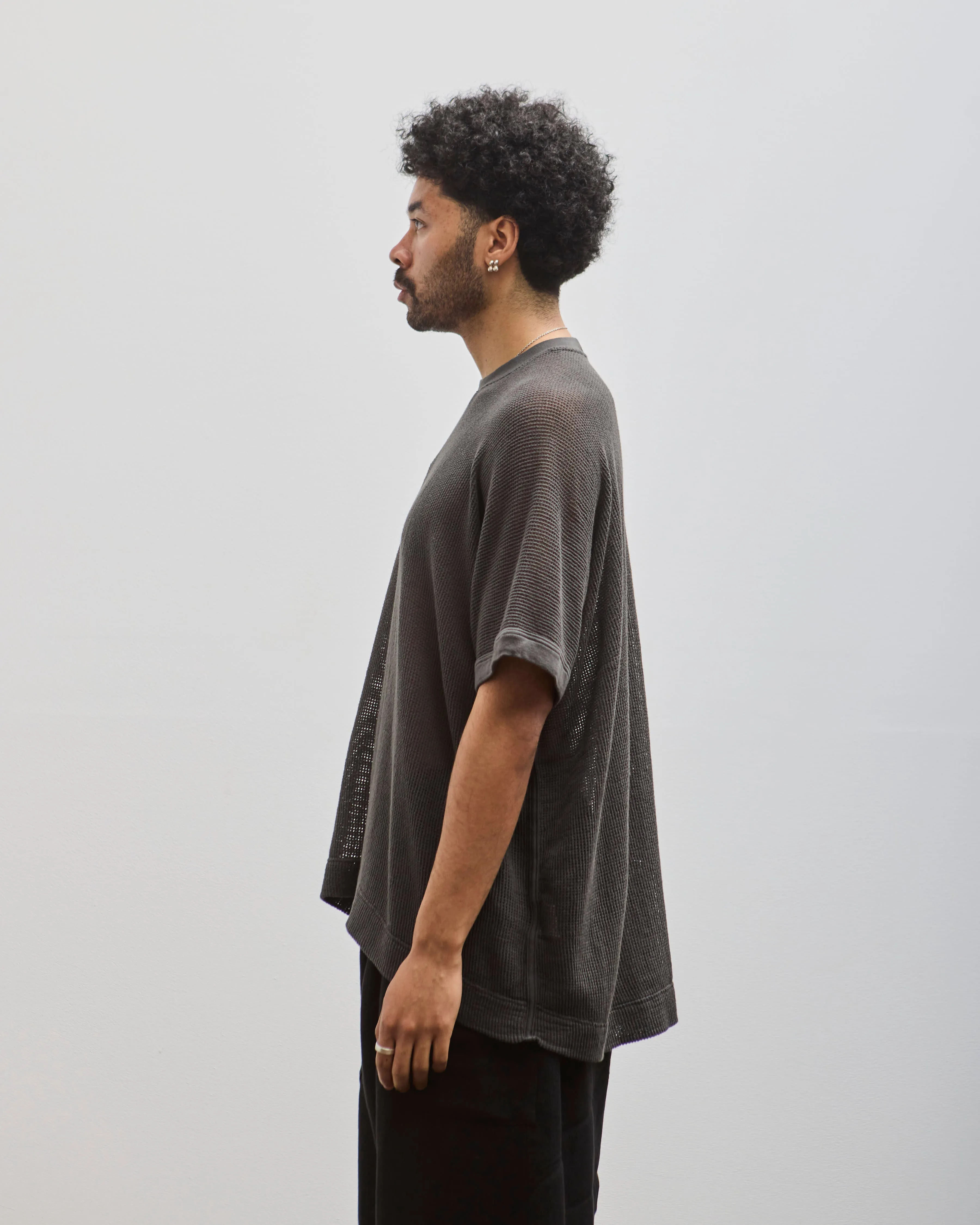 O-Project Basic Tee, Off Black Mesh