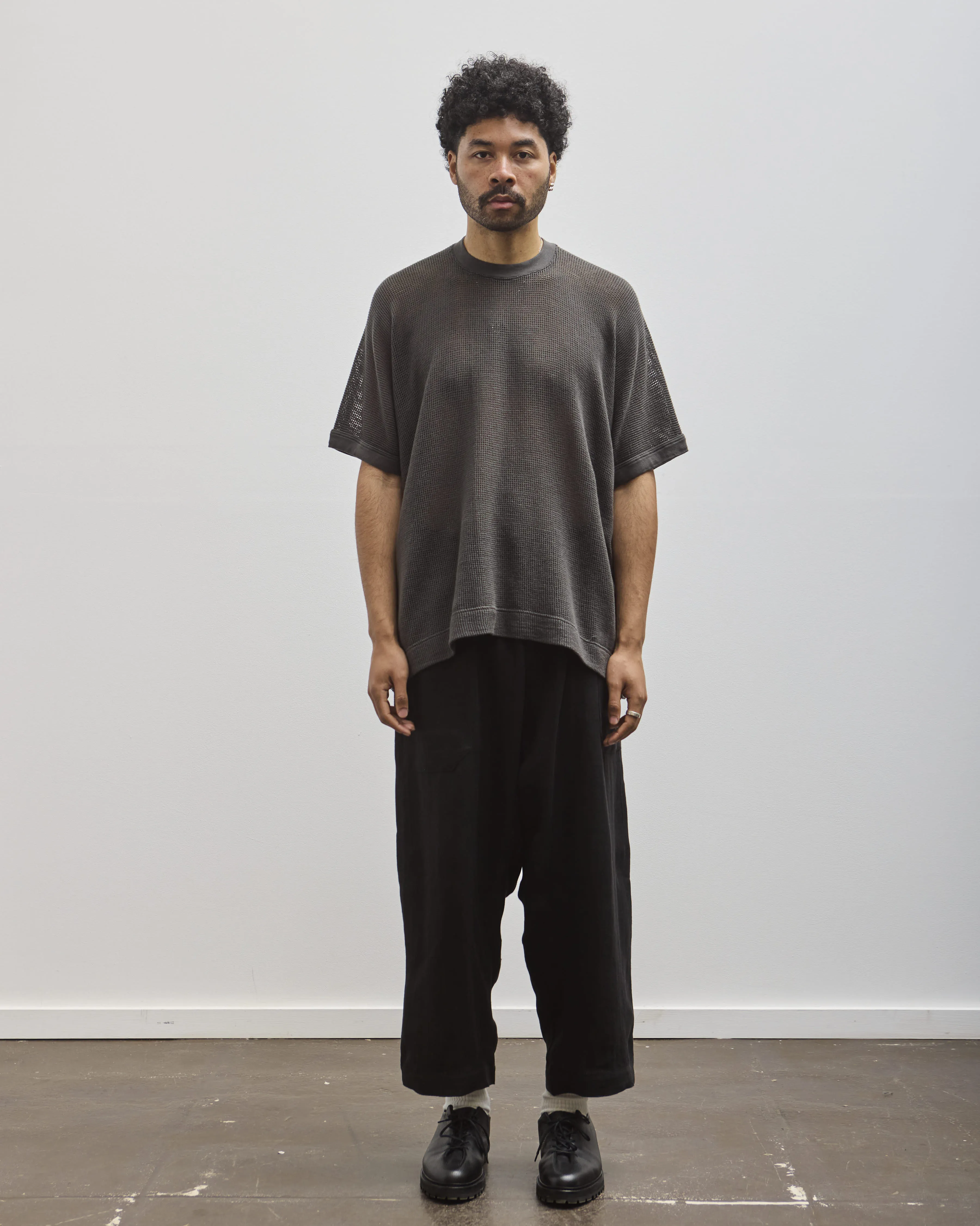O-Project Basic Tee, Off Black Mesh