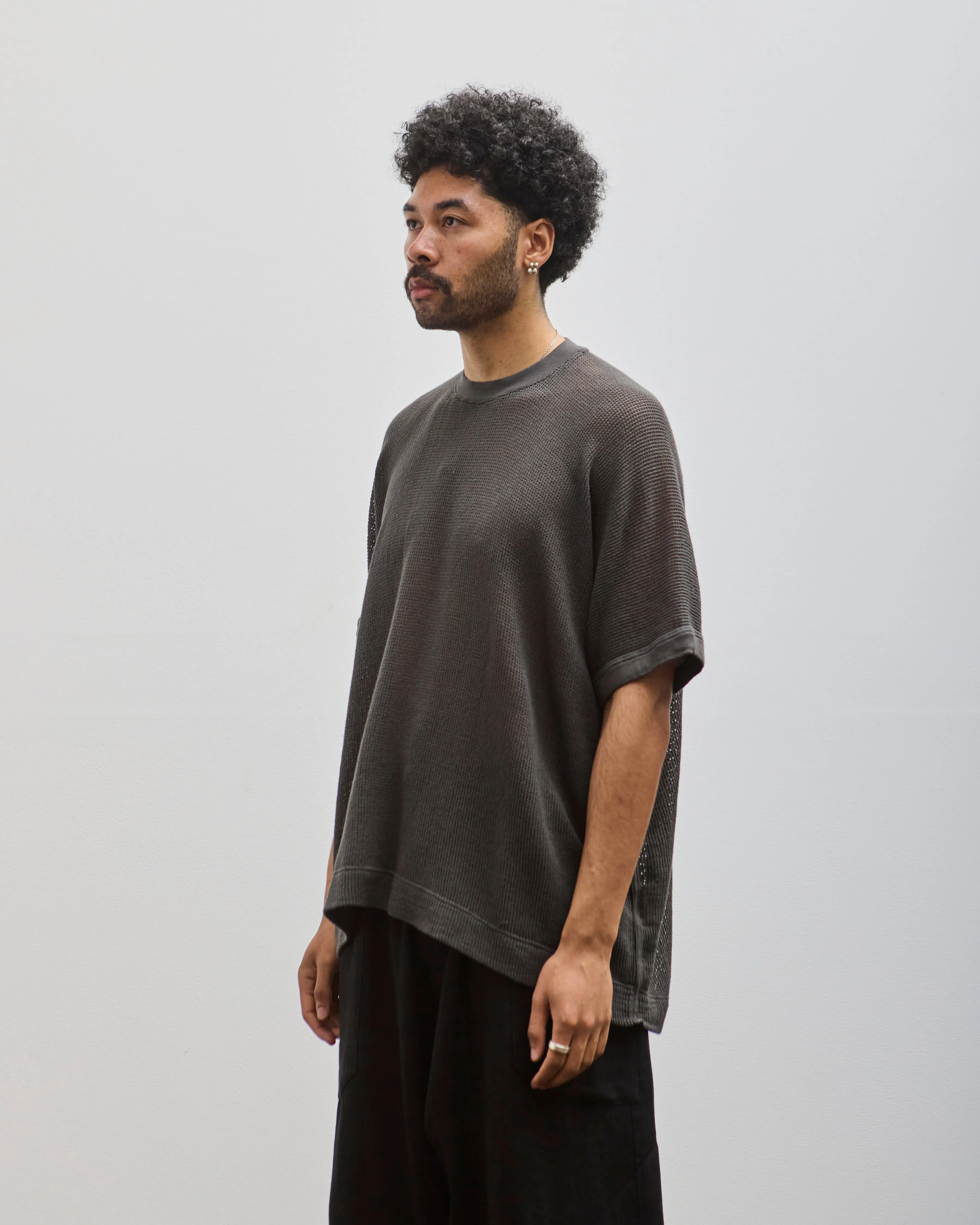 O-Project Basic Tee, Off Black Mesh