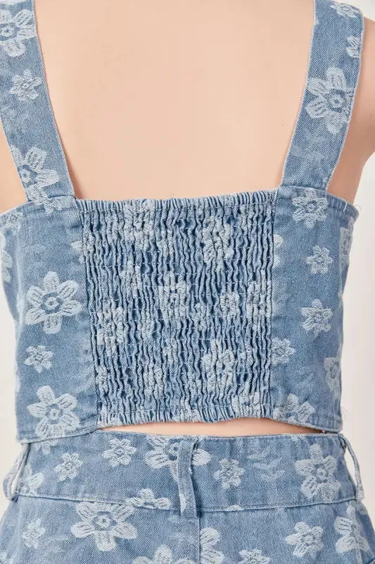 Pansy Denim Pant Set