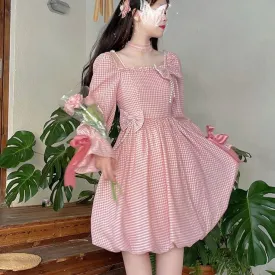 Picnic Memories  Dress Kawaii Academia Y2K Cottagecore Coquette Fairycore Dollette Princesscore