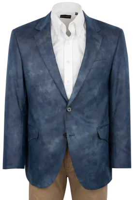 Pinto Ranch Blue Leather Micro Fiber Sport Coat