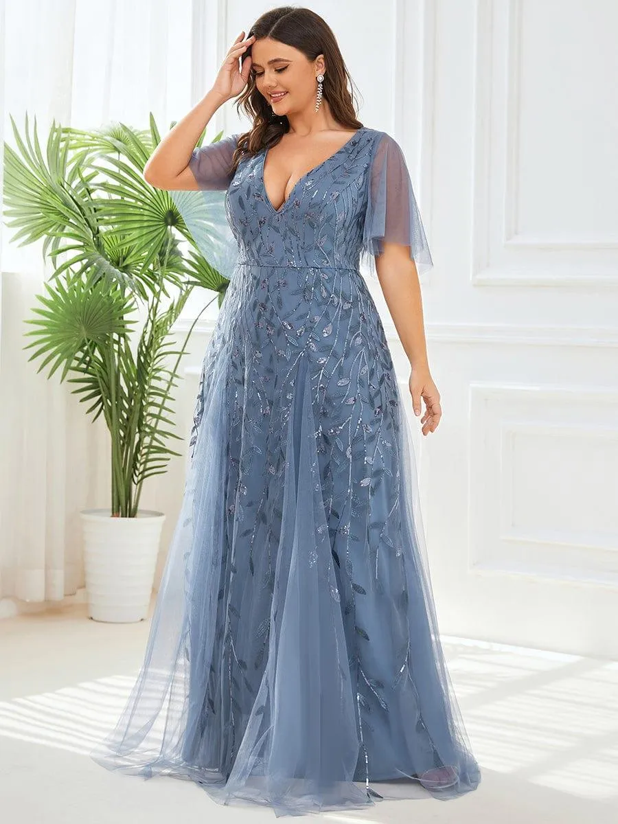 Plus Size Floor Length Formal Evening Gowns for Weddings