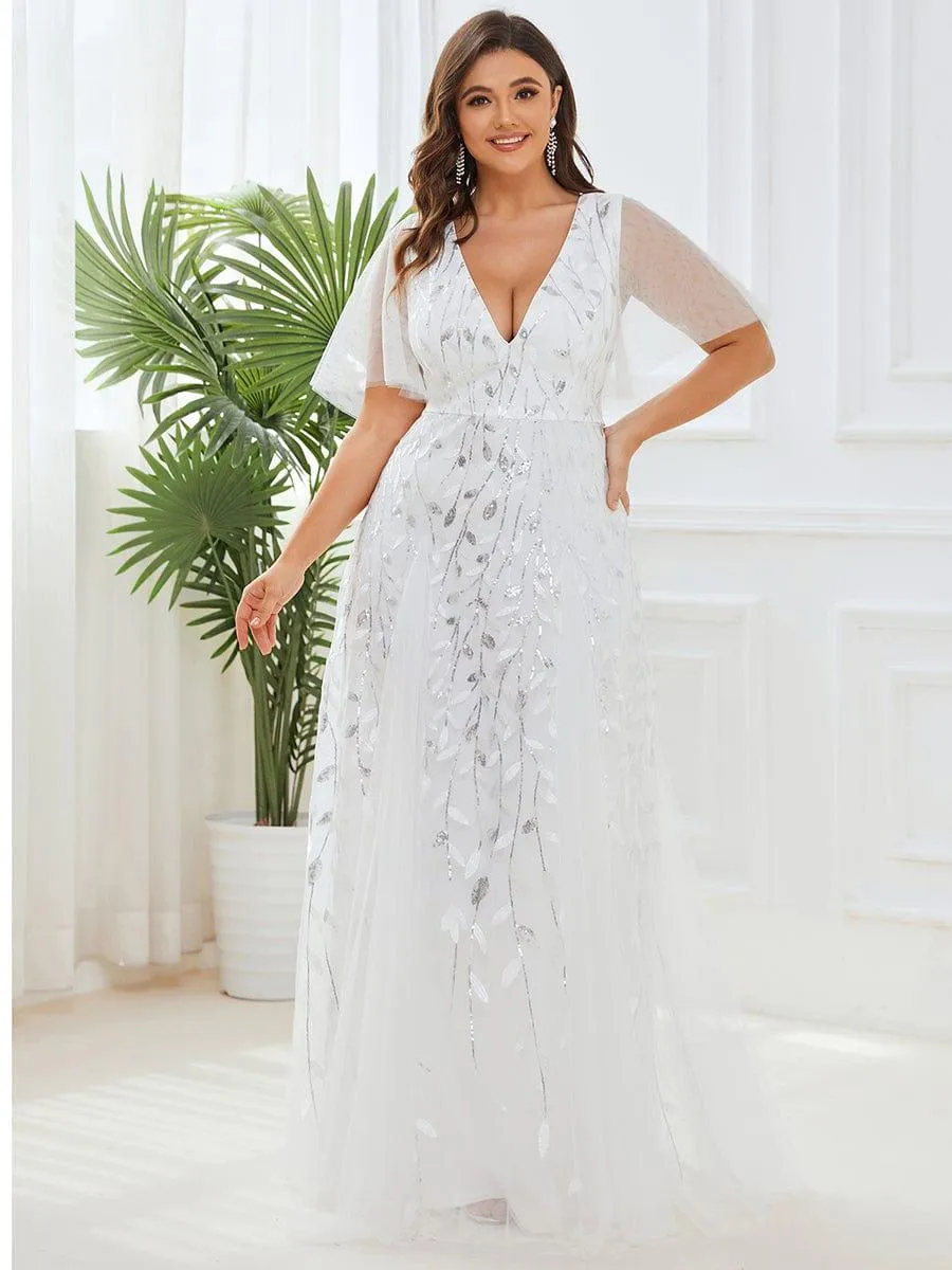 Plus Size Floor Length Formal Evening Gowns for Weddings