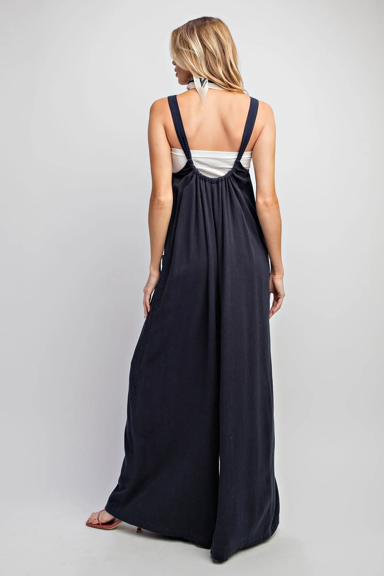 Pollyanna Wide Leg Jumpsuit (Dark Navy)
