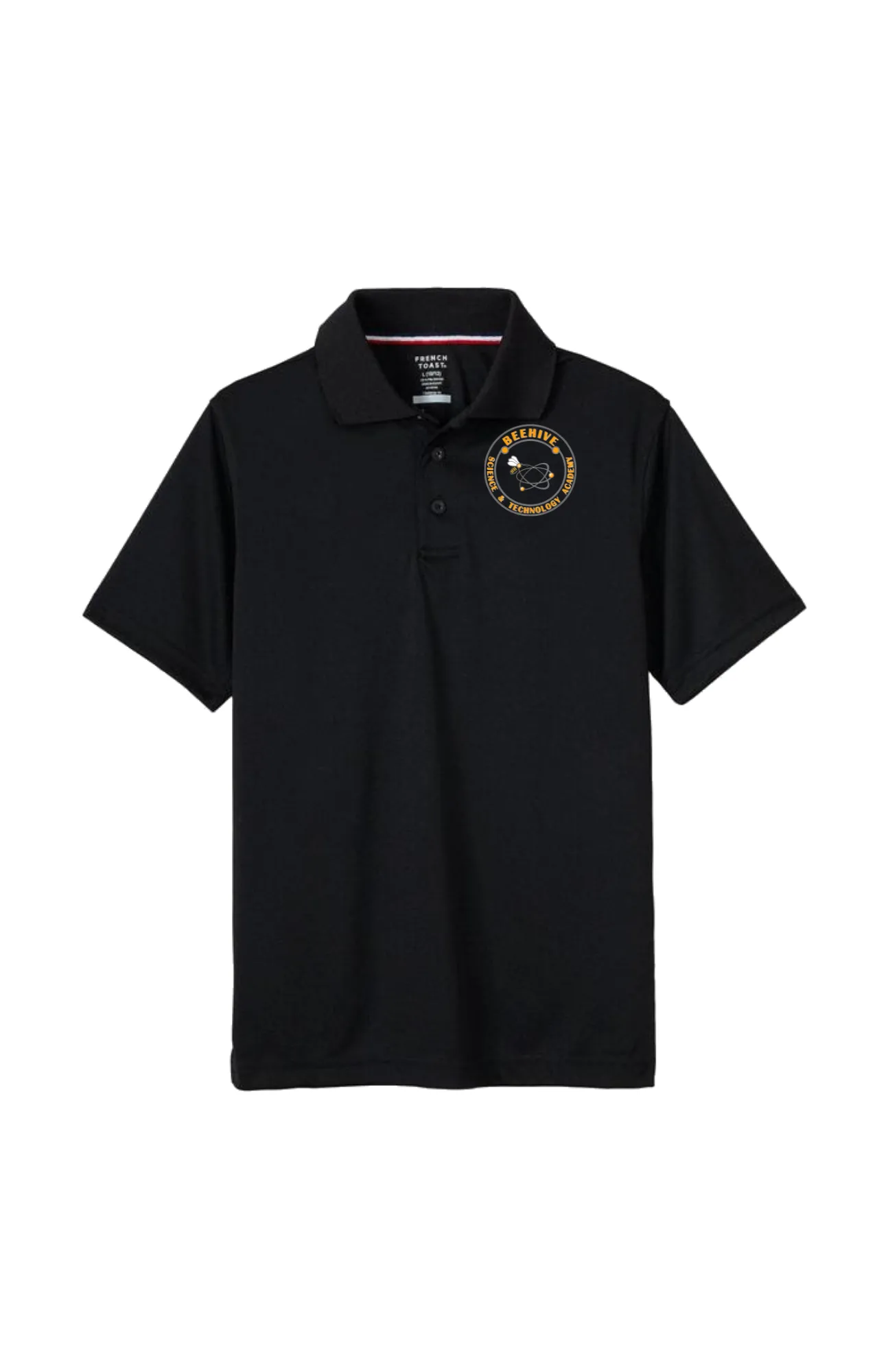 Polo Youth Unisex Beehive Logo S/S Black and Grey 6-12th grade Youth Size