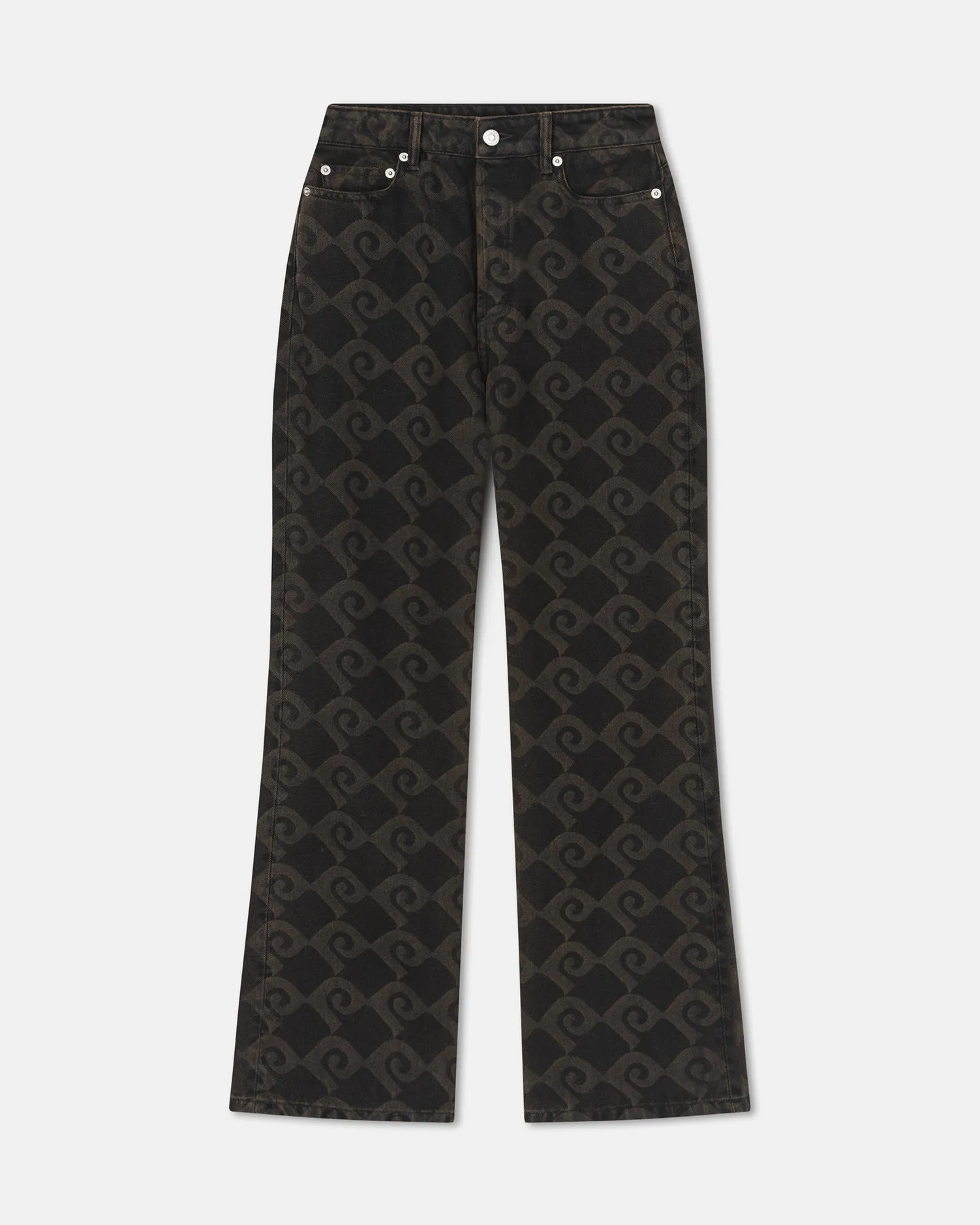 Raiden - Printed Bootcut Jeans - Diamond Check Black